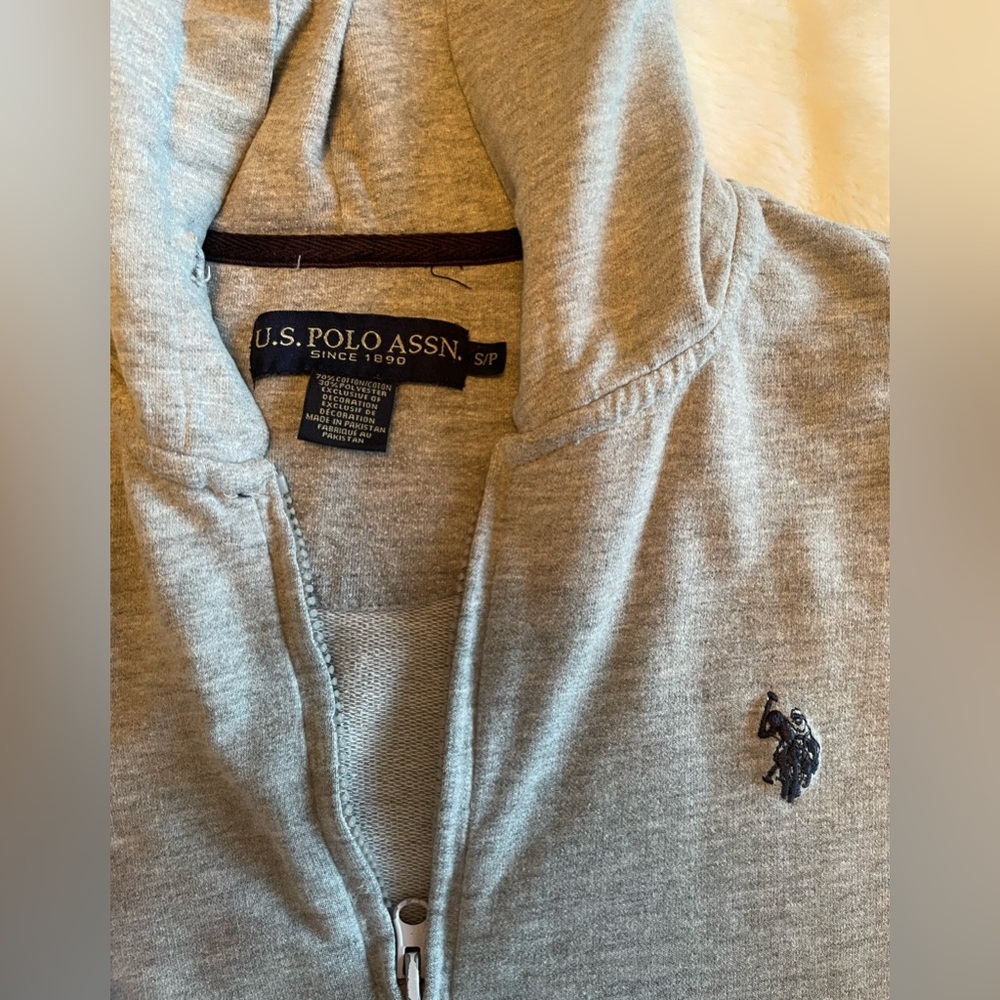 grey ralph lauren zip up